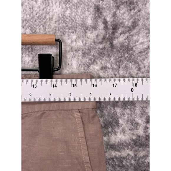 New Eileen Fisher Pants Medium Womens Mocha Brown Linen Ankle Stretch Waist - Picture 3 of 7